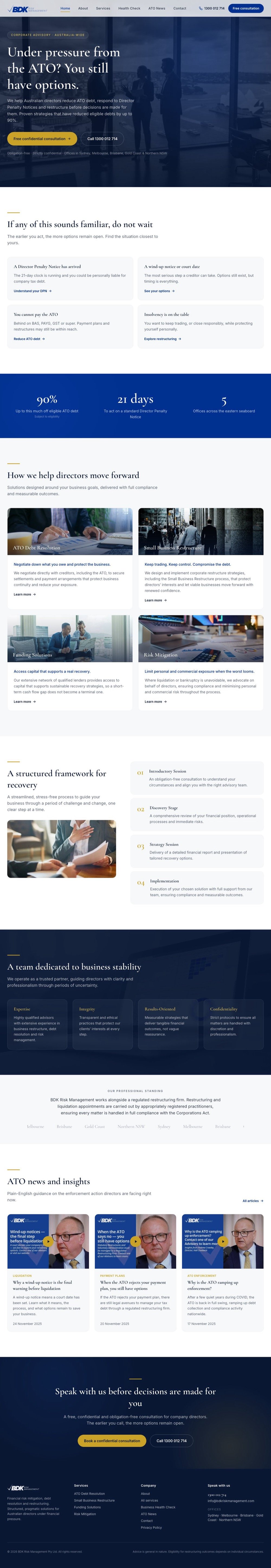 BDK Risk Management redesigned website
