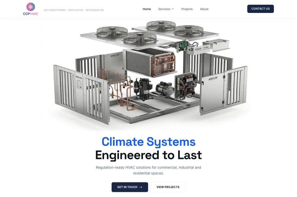 CCPHVAC Ltd redesigned website