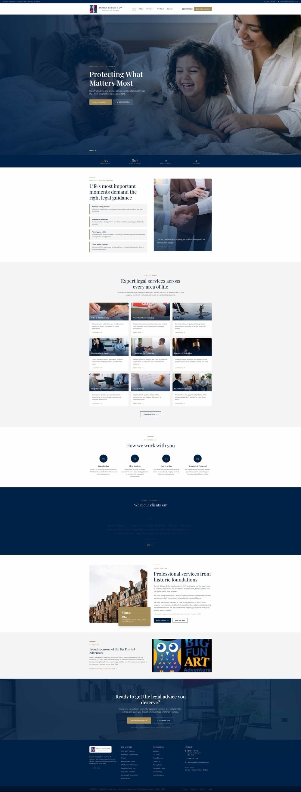 Derrick Bridges & Co. redesigned website