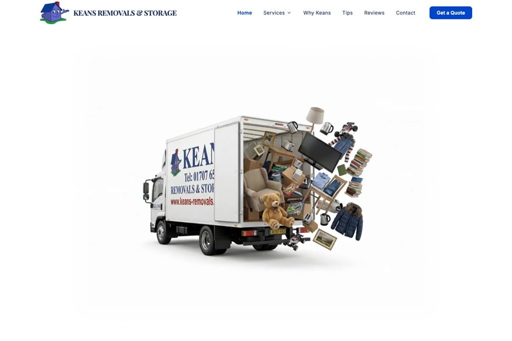 Keans Removals & Storage redesigned website