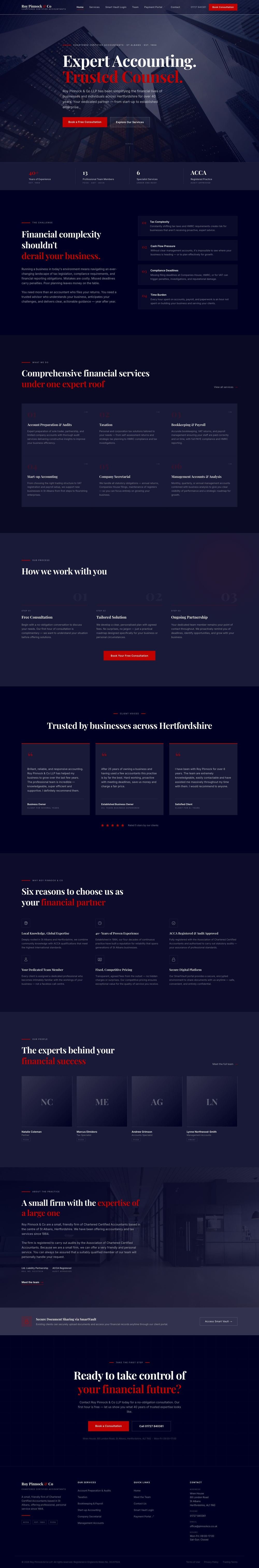 Roy Pinnock & Co. redesigned website