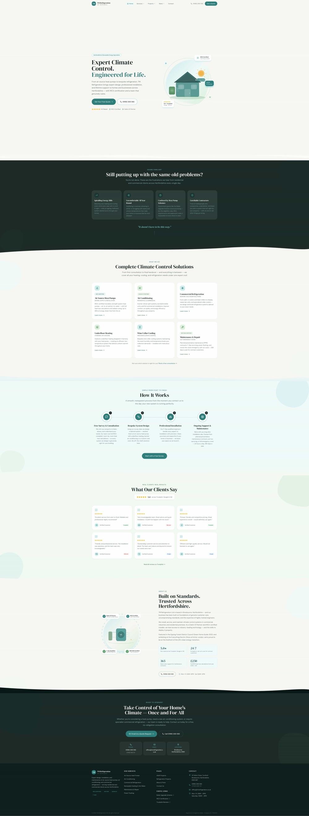 TM Refrigeration redesigned website