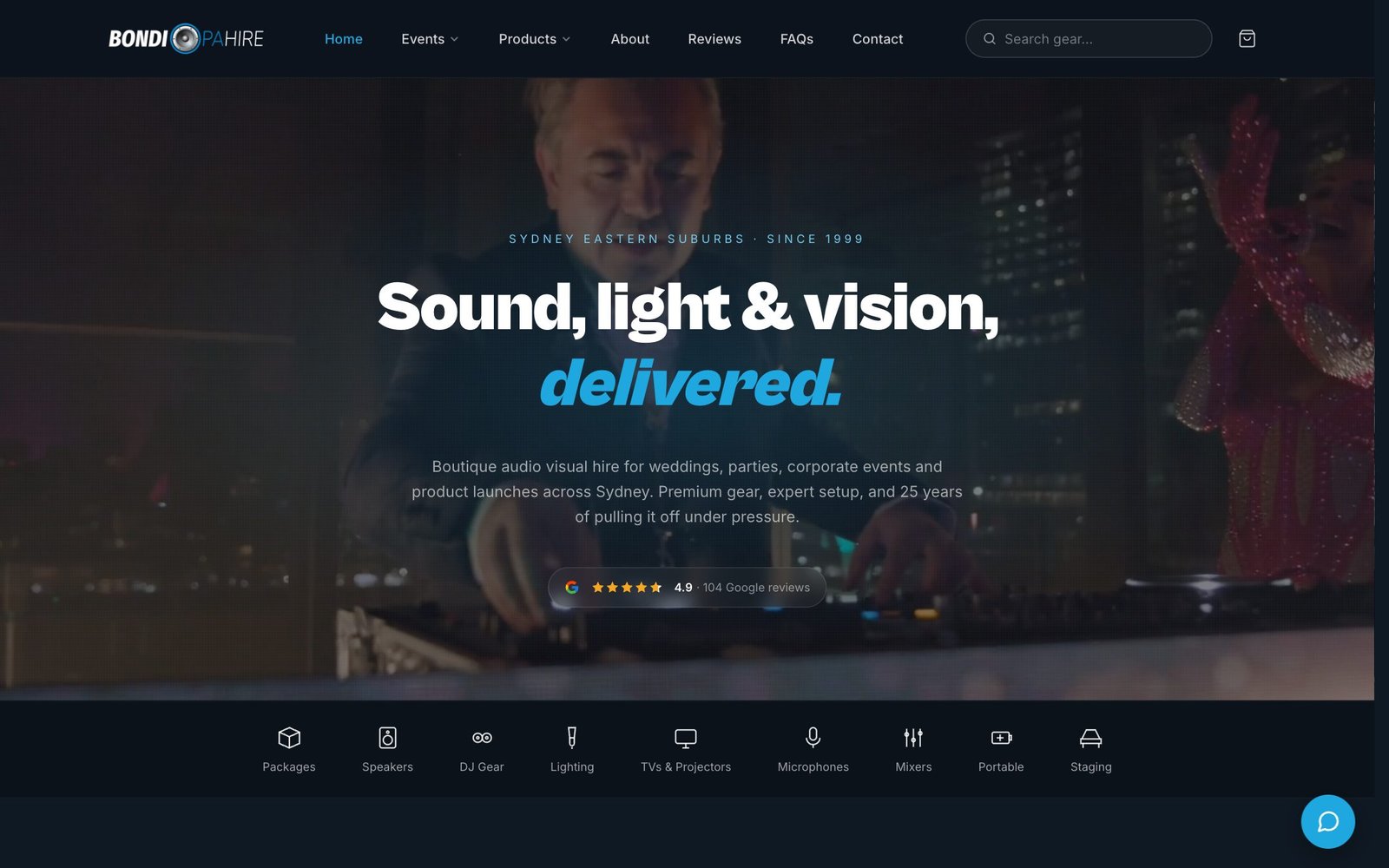 New homepage with cinematic hero and category bar