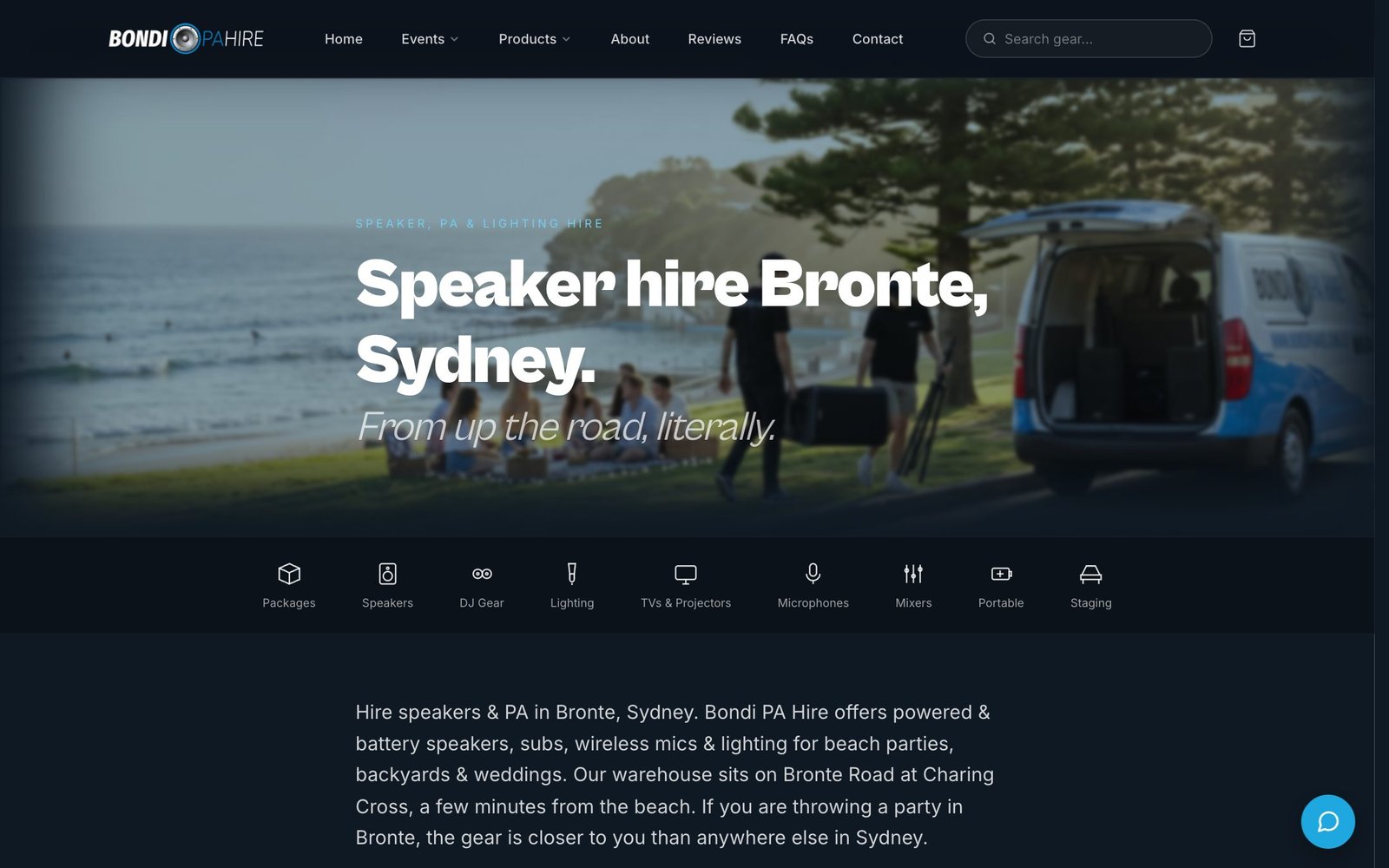 Speaker hire Bronte local landing page