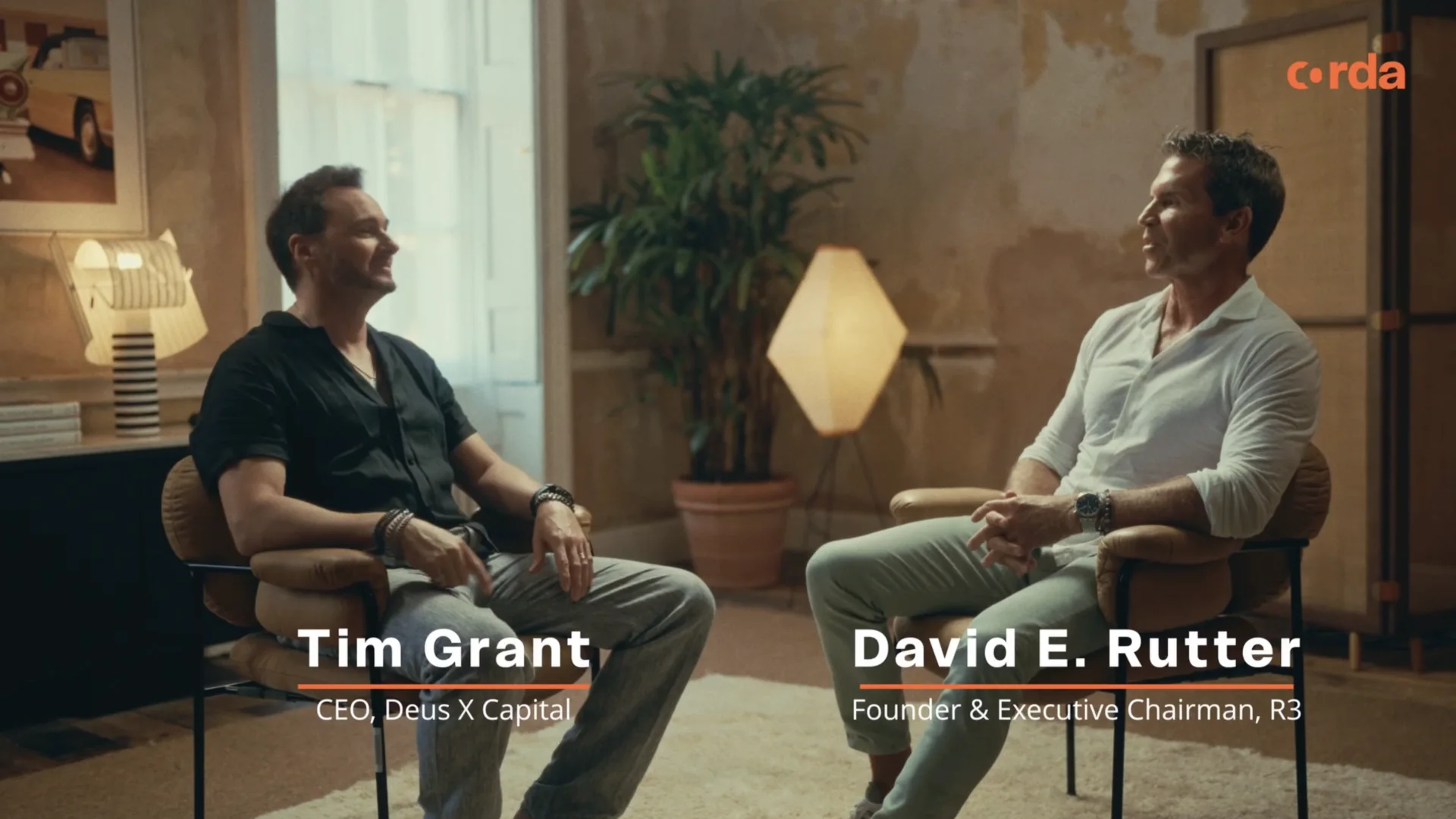 Tim Grant and David E. Rutter seated in conversation