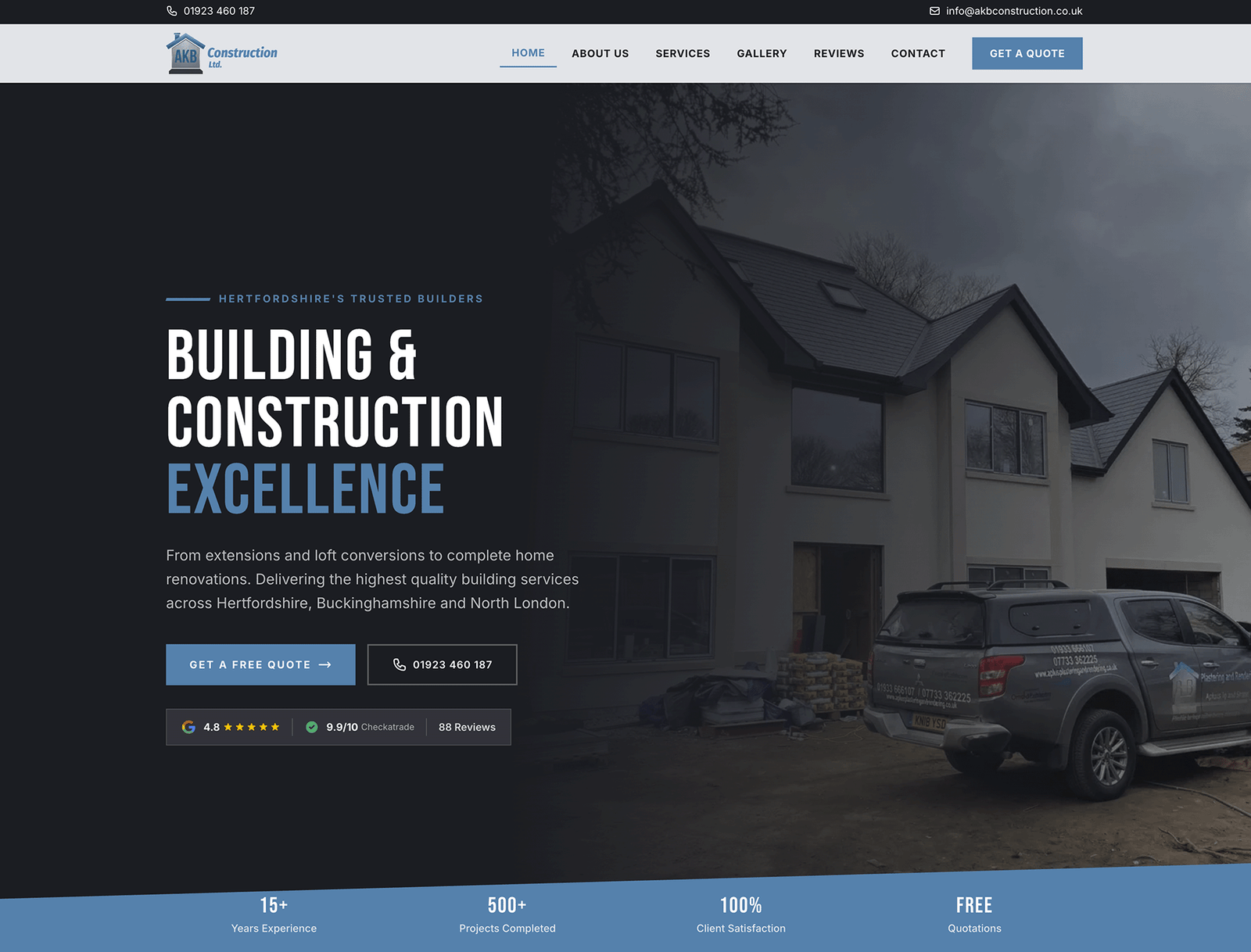 AKB Construction website preview