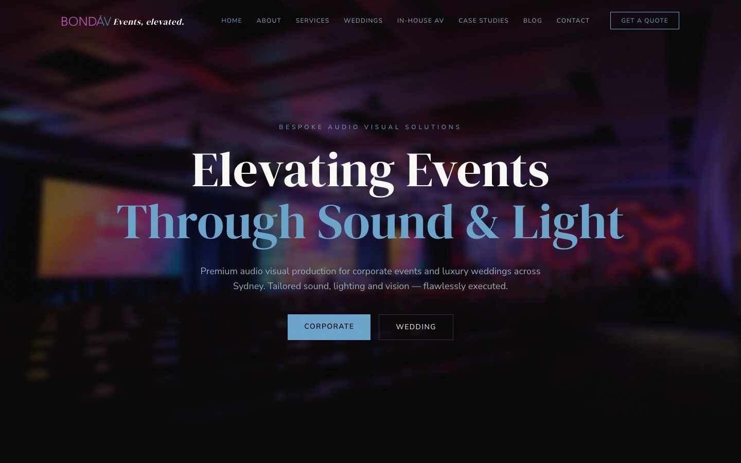 Bondi AV website preview