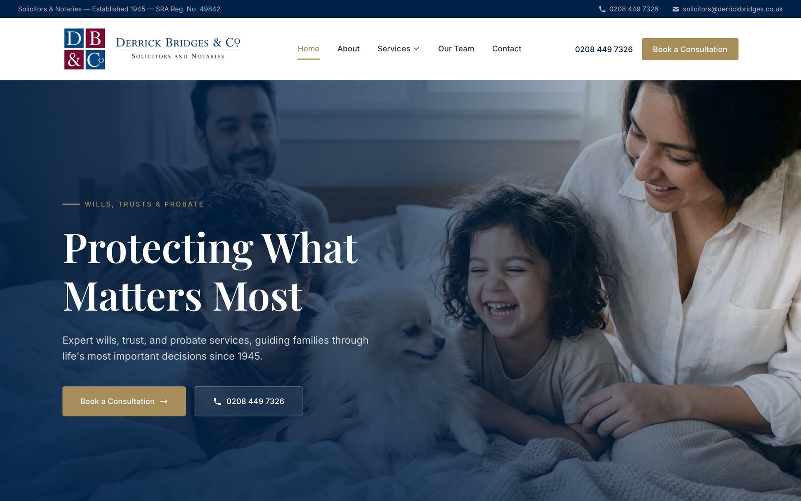 Derrick Bridges & Co. website preview