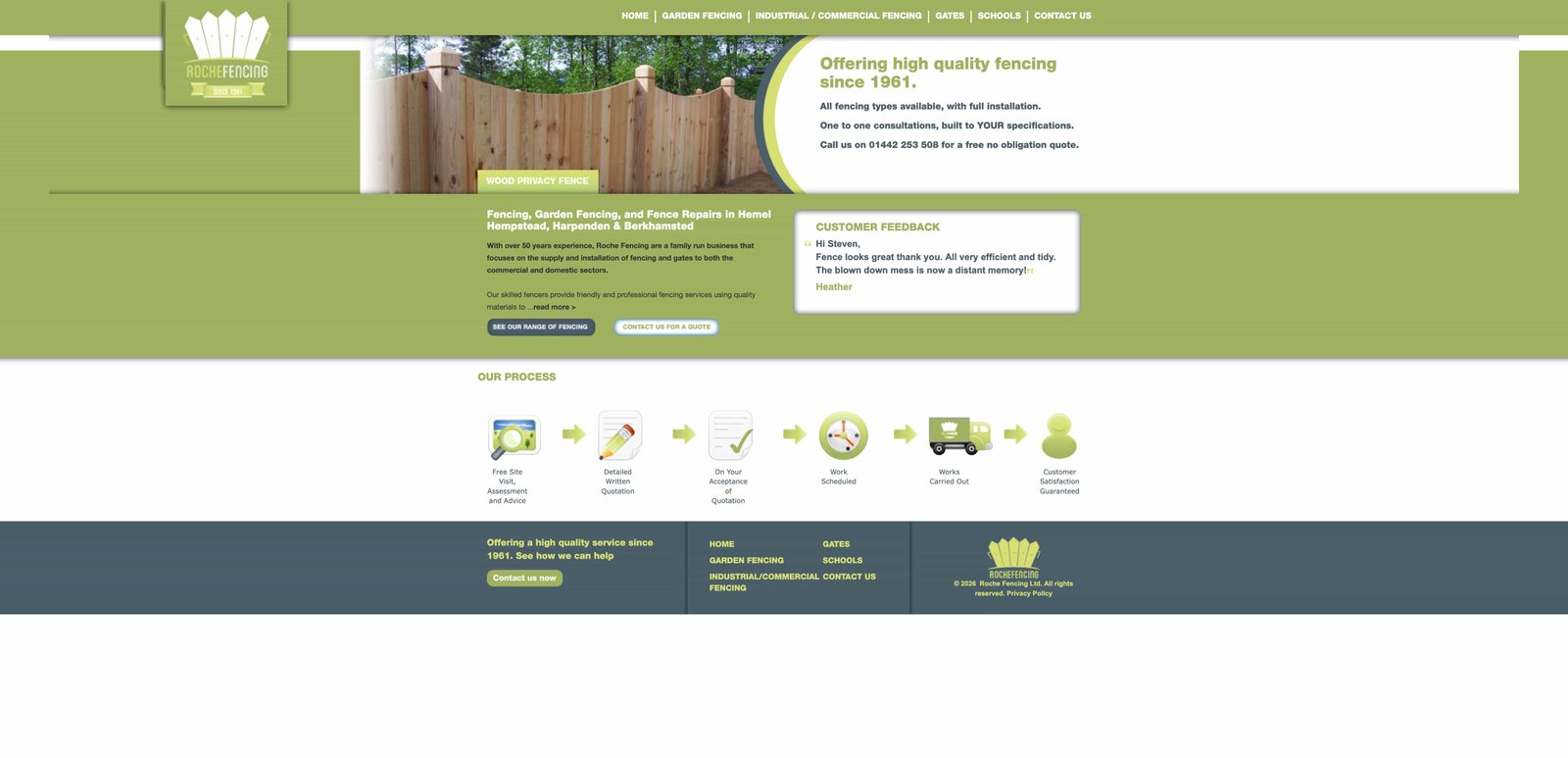 Roche Fencing old website