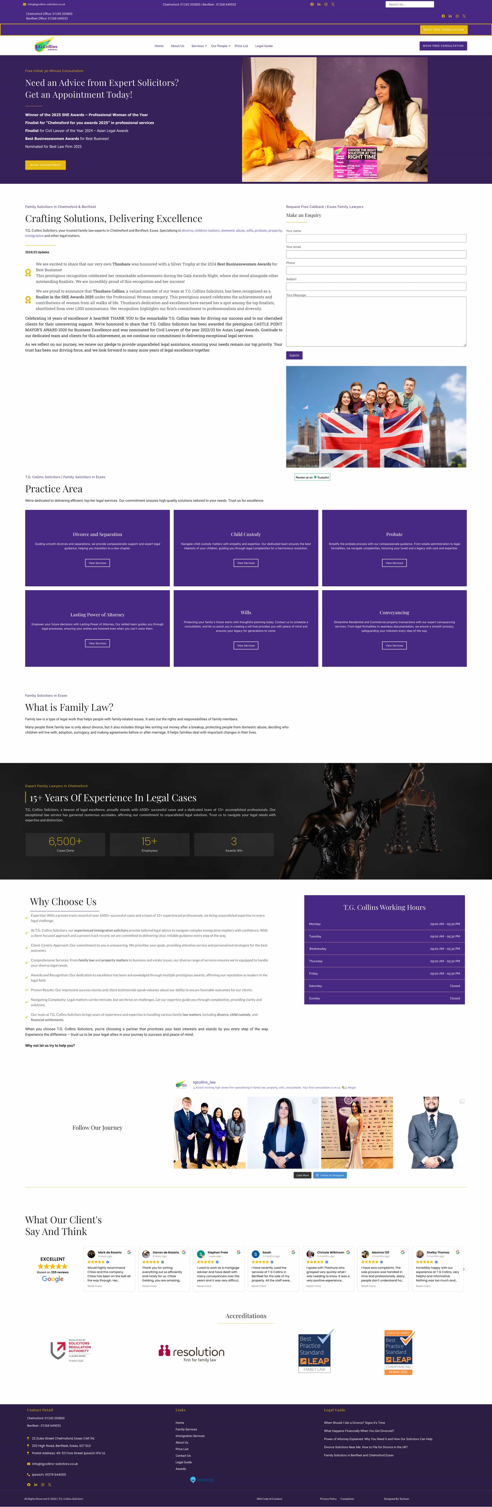 T.G. Collins old website