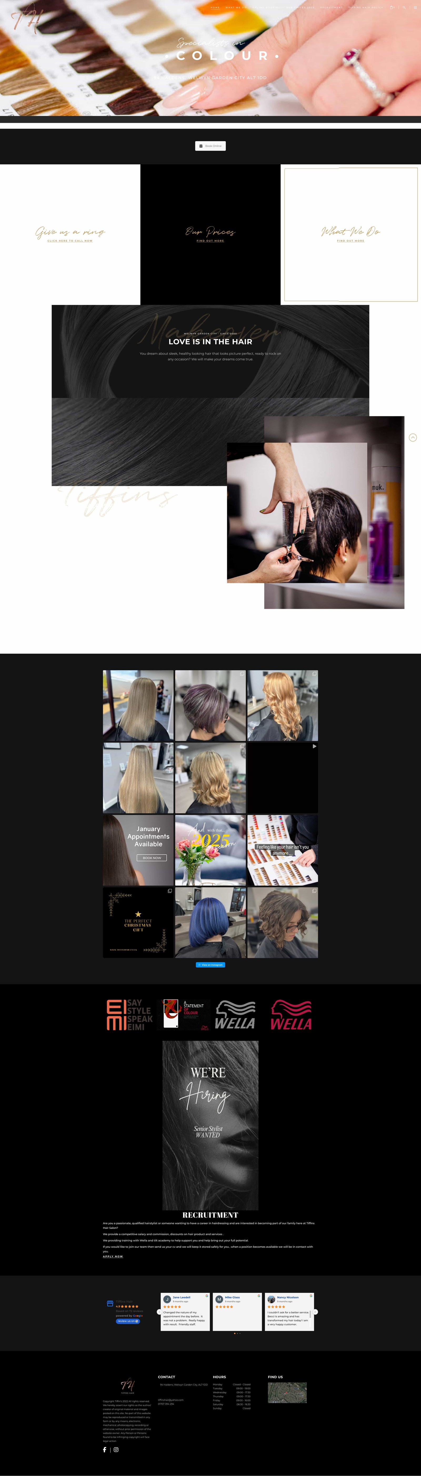 Tiffin's Hair old website