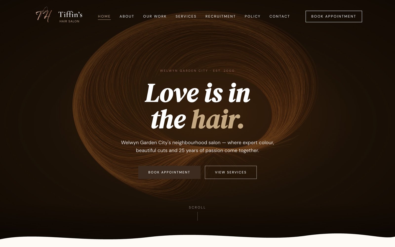 Tiffin's Hair website preview