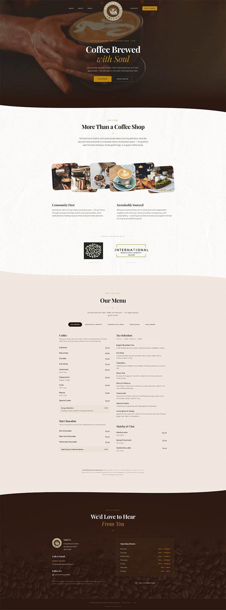 Bradmore's Coffee new website